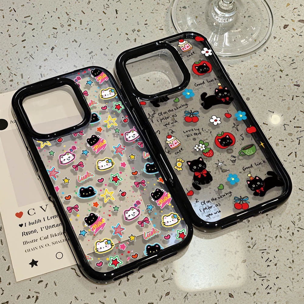 เคสโทรศัพท์ for iPhone 13 11 15 16 Pro Max Case iPhone 11 12 17 Pro Max 14 15 Pro Max 2 in 1 อะคริลิค Acrylic น่ารัก