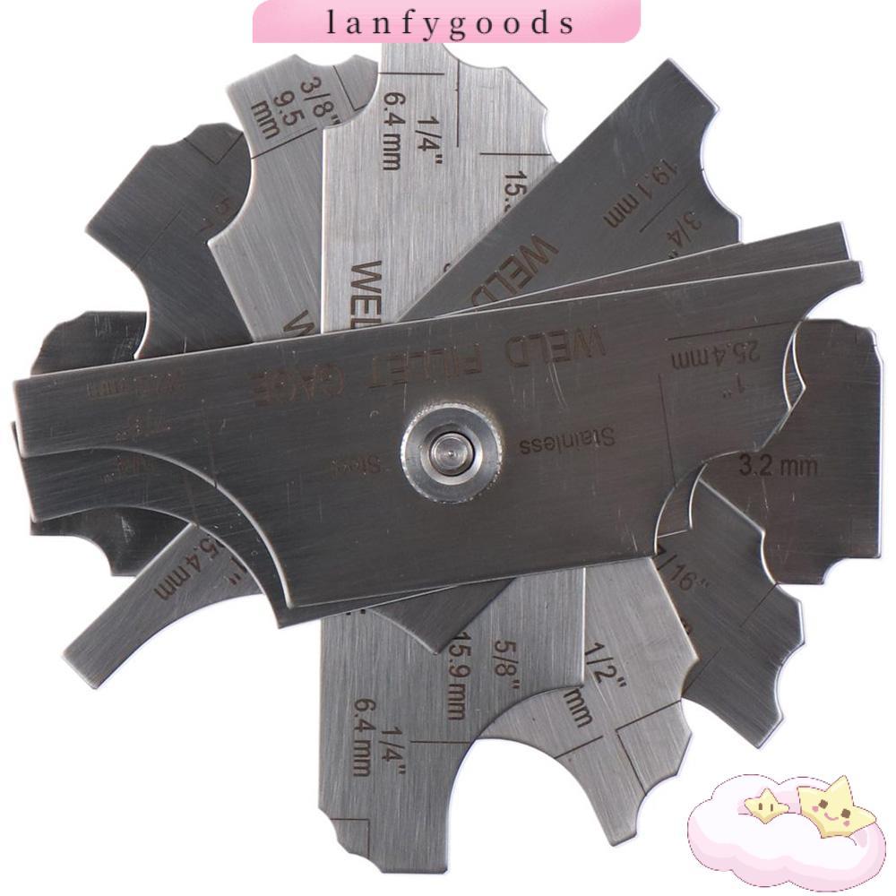 LANFYGOODS 7PCS เครื่องเชื่อม, MG-11 1/8-1 ชุด Fillet Weld Gages, Ulnar เครื่องเชื่อมโลหะ MM และนิ้ว
