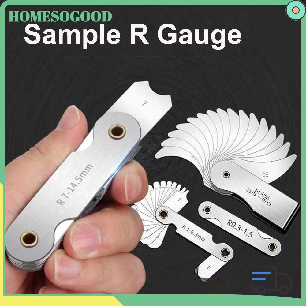 HOMESOGOOD 16 ชิ้น/เซ็ต Radius Gauge Radius Fillet Gauge เครื่องกลึงเครื่องมือสแตนเลสสตีลตัวอย่าง R 