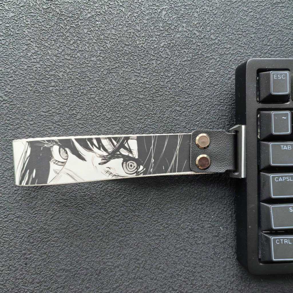 Devils Eye Anime Keyboard Ribbon Strap for Wooting 60HE ATK68 Nylon PU Strap with 3M Tape & Screws