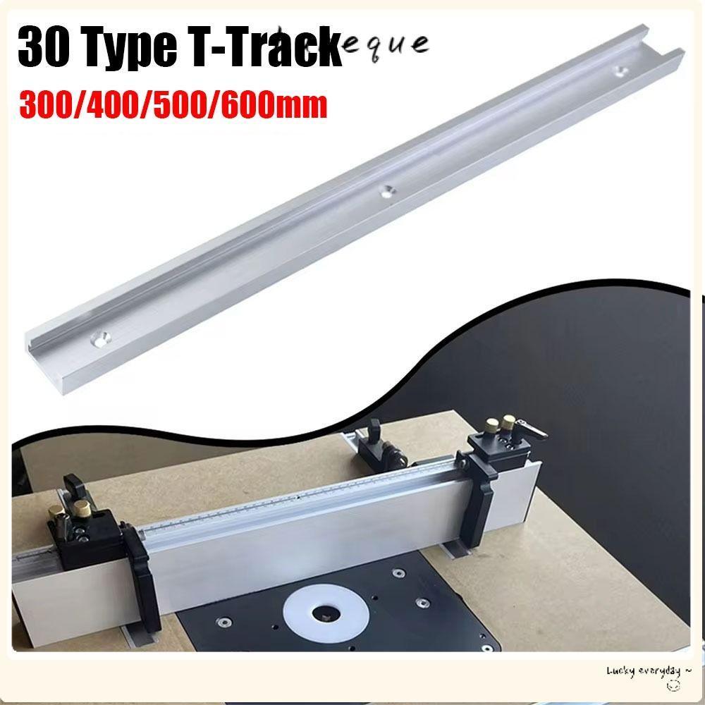 BABEQUE 1 ชิ้น T-Slot Track, รางท่องเที่ยวสไลด์ 300-600 มิลลิเมตร T-Track, อลูมิเนียม 30 ประเภท T Sl