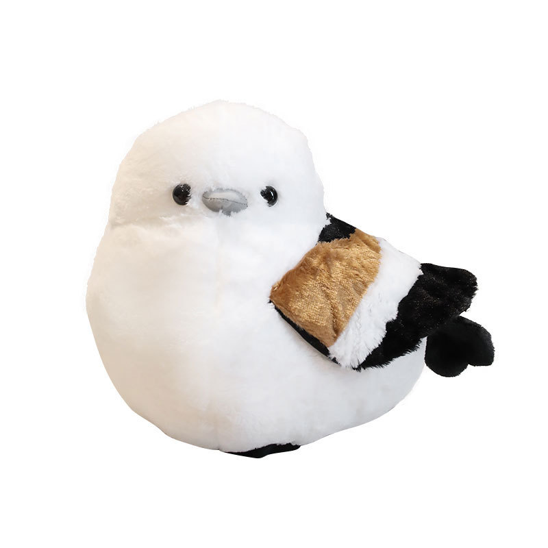น่ารัก Crooked Head Furry Long-Tailed Tit Plush ของเล่นโซฟาหมอนสาวของขวัญตุ๊กตา