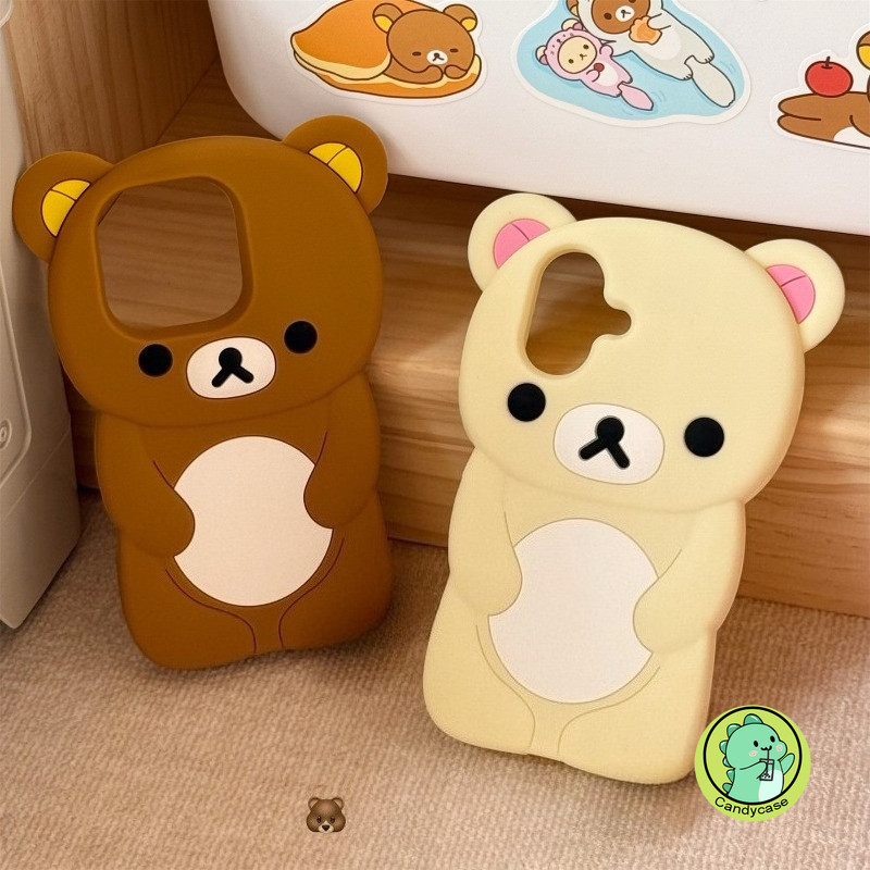 Rilakkumaซิลิคอนเคสโทรศัพท์สําหรับOPPO Reno 9 Pro 5 5K A78 A77 A57 A2X A1Xค้นหาX3 Lite 5G 2022 4Gน่ารัก 3Dการ์ตูนEasyหมีปลอกกันกระแทกนุ่ม
