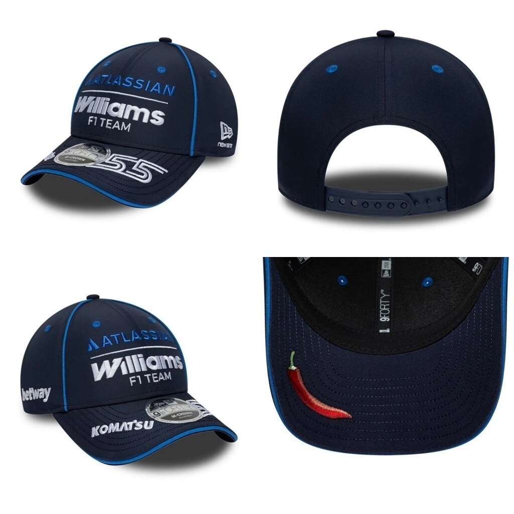 หมวกเบสบอล Williams Racing แบบปรับได้ สำหรับทุกเพศ สวมใส่ง่ายในกิจกรรมกีฬา UDE3