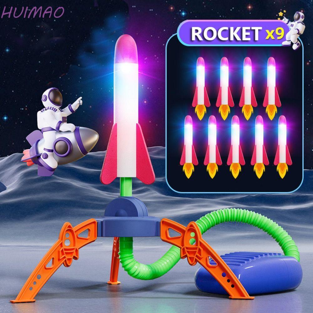 HUIMAO Stomp Rocket Toy, Jump Plastic Rocket Launcher, Creative Luminous Athletics Pressed Boys