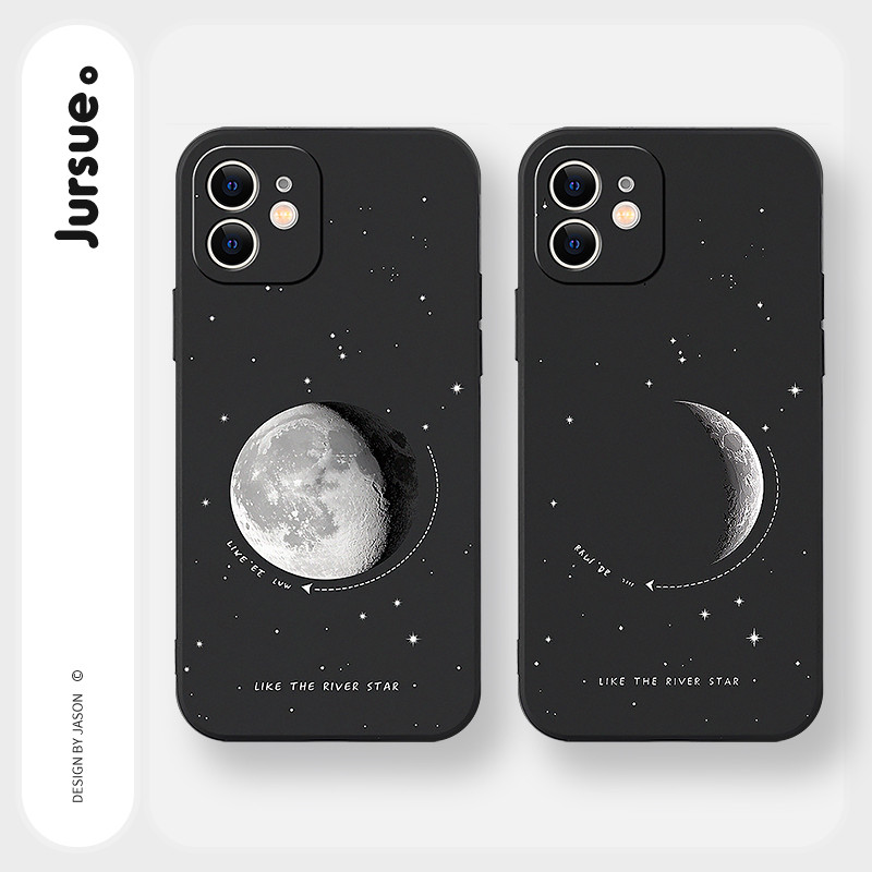 JURSUE เคสคู่ เคสไอโฟน คู่รัก กันกระแทกนุ่มน่ารัก ศิลปะนามธรรม เคสโทรศัพท์ for iPhone 17 Air 16 15 14 13 12 11 Pro Max SE 2020 X XR XS 8 7 Plus พลัส MZ50409Q
