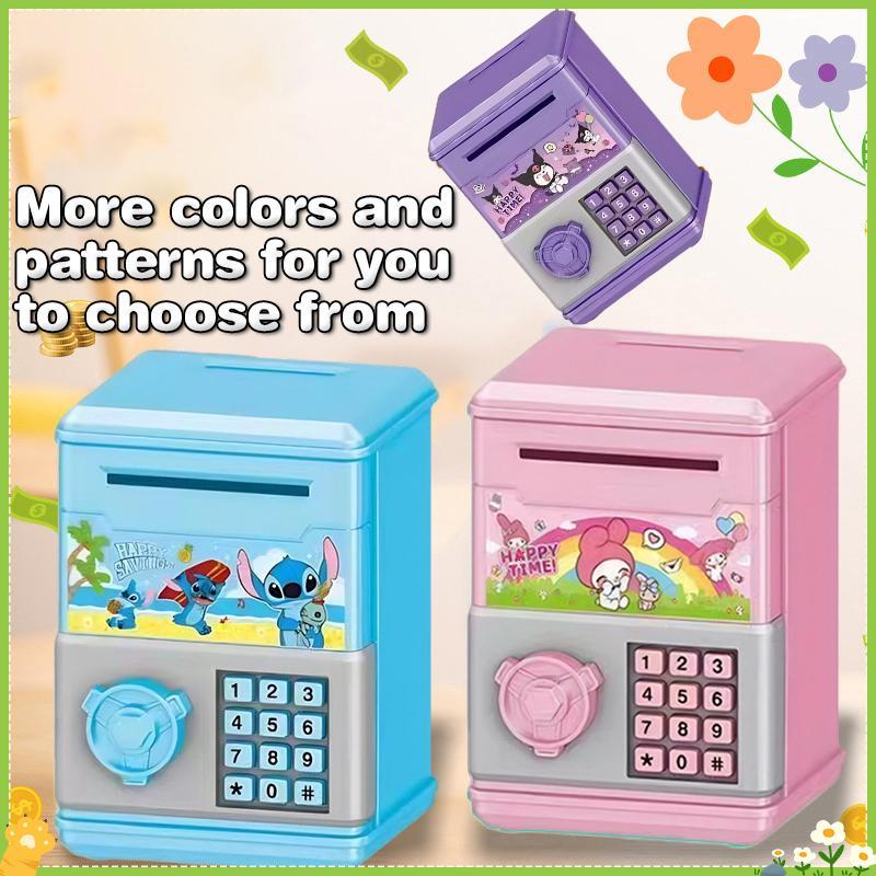 [JL] อัตโนมัติ Mini Safe เหรียญเงินสดประหยัดกล่องเงินรหัสผ่านเคาน์เตอร์รหัส Key Lo เหรียญธนาคาร ATM เด็ก null