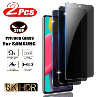 ป้องกันการระเบิด 2 ชิ้น‌ กระจกนิรภัยสําหรับ Samsung Galaxy XCover 7 6 Pro HD/Anti Spy ตัวป้องกันหน้าจอความเป็นส่วนตัวสําหรับ Galaxy M53 M52 M51 M42 M40 M36 M35 Clear สีดําขอบฟิล์มแก้ว