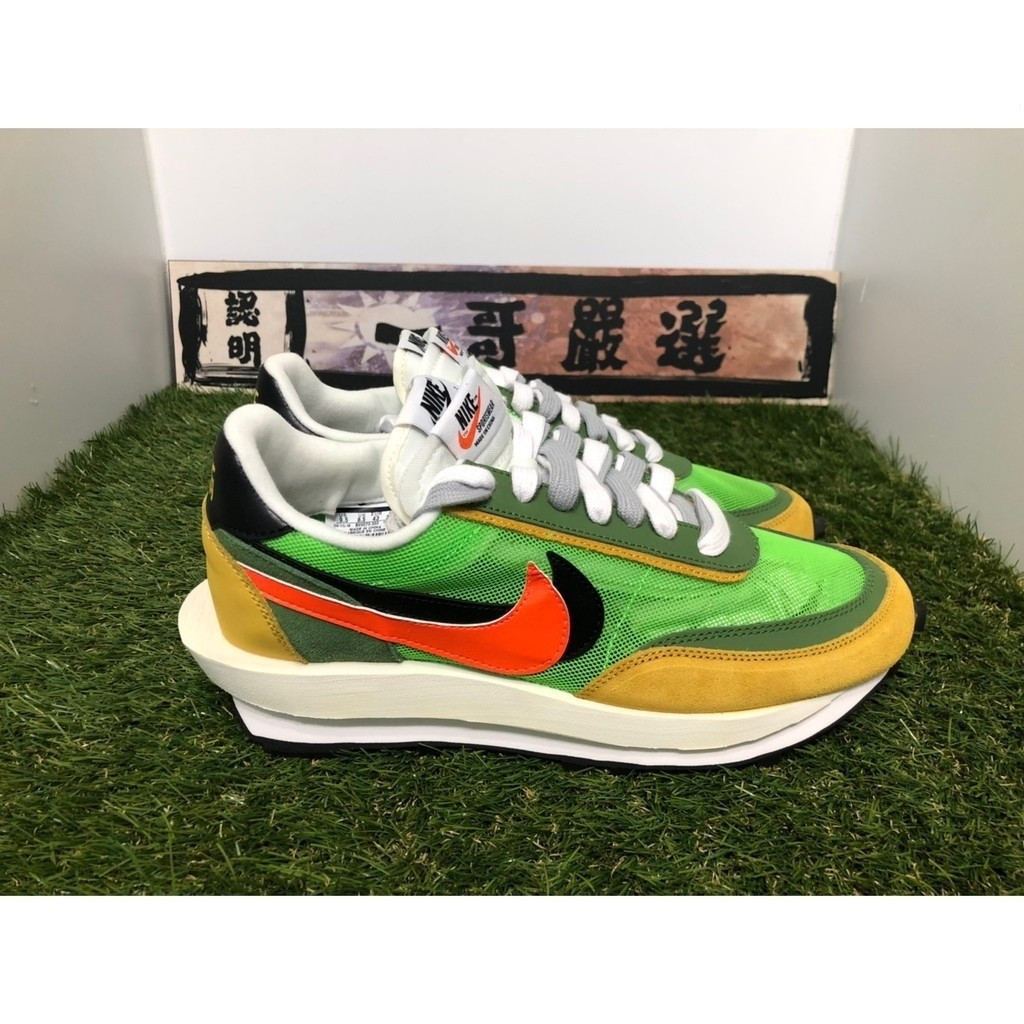 คุณภาพสูง Sacai x LDV วาฟเฟิลเย็บสีเขียวสีส้ม Destruction ตาข่ายผู้ชายผู้หญิงรองเท้า BV0073-300 54m5