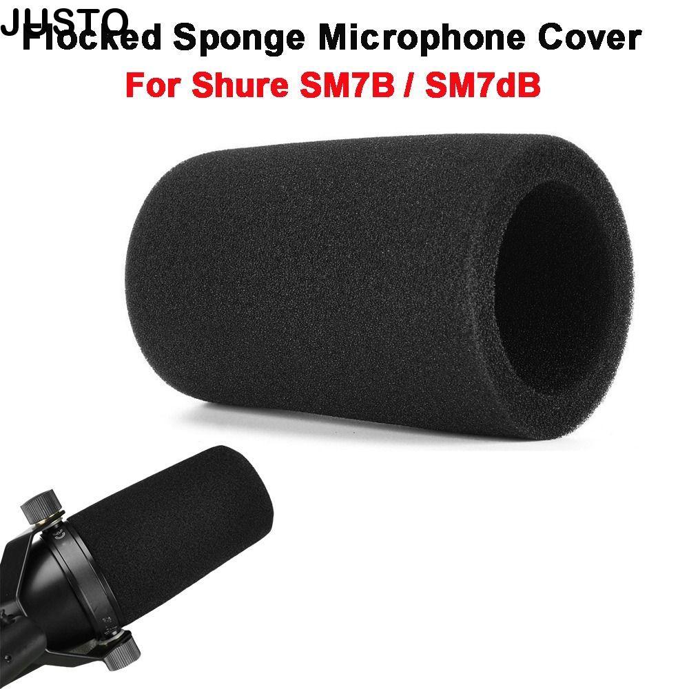 JUSTO 1 ชิ้นไมโครโฟน,Windproof เปลี่ยนฝาครอบกระจก Mic, Professional Flocked ฟองน้ําโฟม Pop Filter สํ