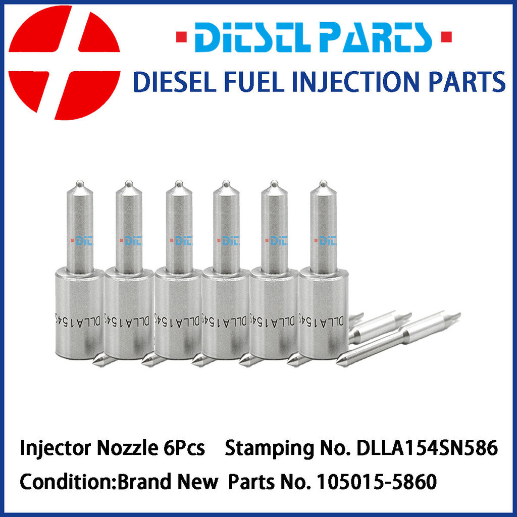 6ชิ้นหัวฉีดหัวฉีดเชื้อเพลิงดีเซลเคล็ดลับ 105015-5860 NP-DLLA154SN586 DLLA154SN586 สําหรับ ISUZU 4BD1