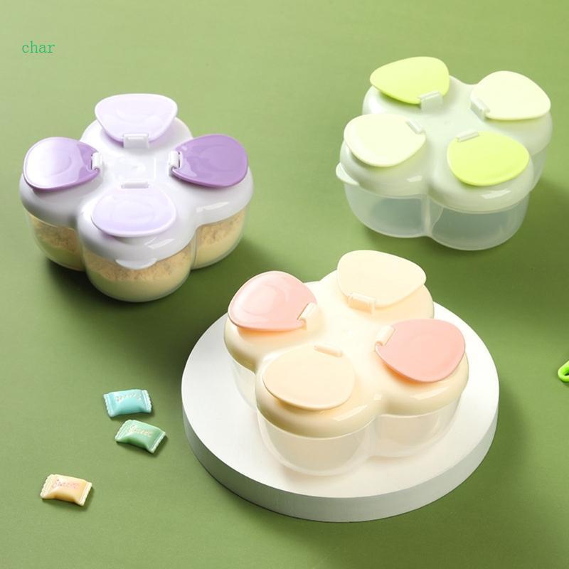 Char Travel Friendly Baby Formula Organizer กล่องนมผงทําความสะอาดง่าย 4 ส่วน