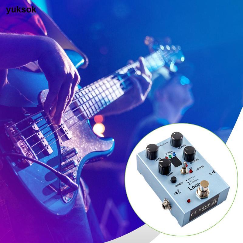 [yuksok] Guitar Multi Effect Pedal, อุปกรณ์กีตาร์ไฟฟ้า Universal Delay Chorus Reverb Tuner Effects พ