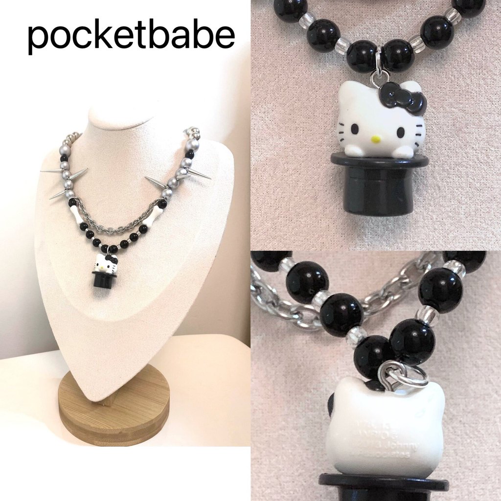 สร้อยคอคิตตี้แฮนด์เมด/y2k/90s/ น่ารัก/สาวฮอต