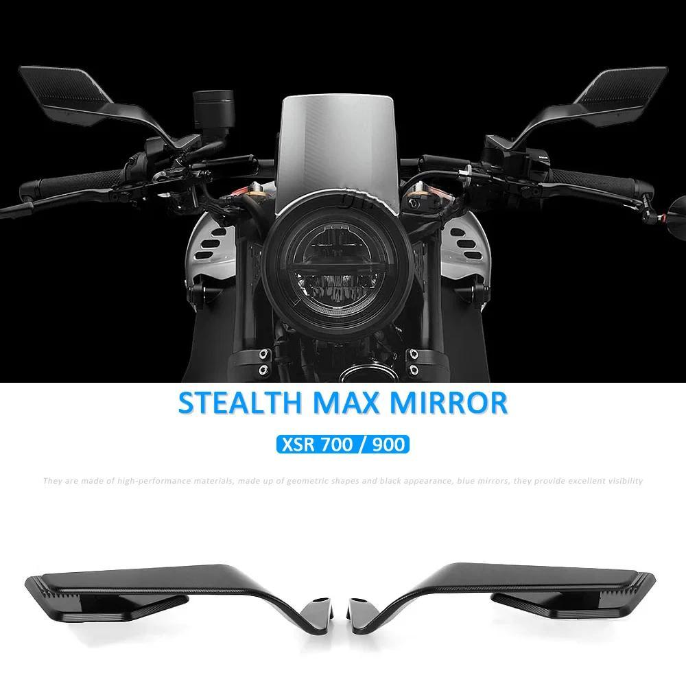 XSR900 XSR 700 สีดำอุปกรณ์เสริมรถจักรยานยนต์กระจก Stealth Max กระจกมองหลังสำหรับ YAMAHA XSR 900 XSR7