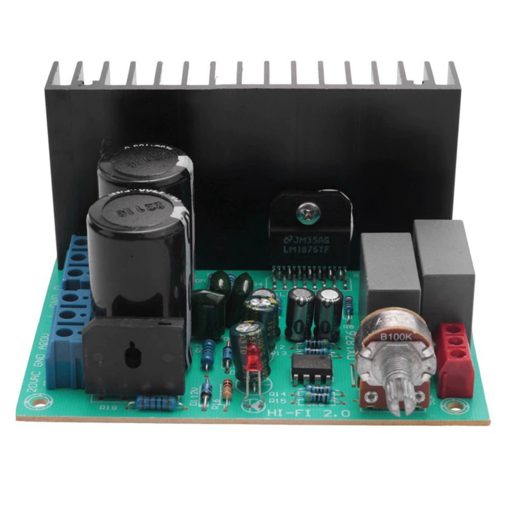 LM1876 รุ่น 50W 2.0 บอร์ดขยายเสียงสเตอริโอไฮไฟเครื่องขยายเสียงตัวแปลงบอร์ด