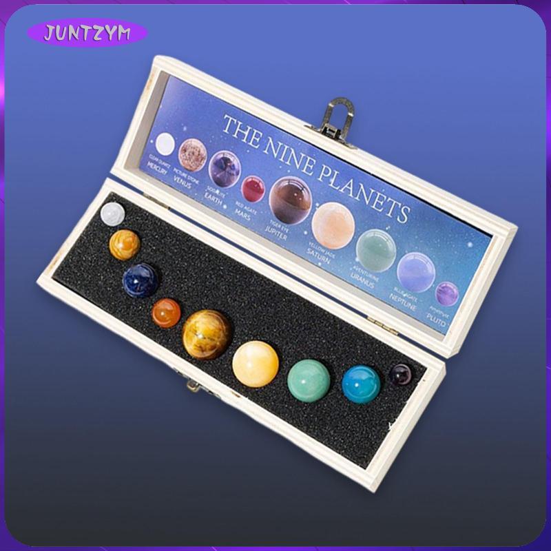 [juntzym] ชุดลูกบอลคริสตัลอัญมณีธรรมชาติ Galaxy Universe Healing Crystals 9 ชิ้น