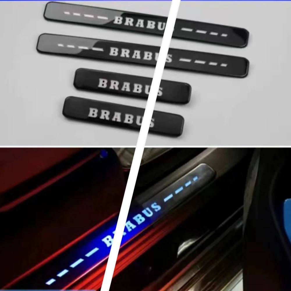 LED แผ่นธรณีประตูแถบเกณฑ์สําหรับ Benz G Class W463A W464 G500 2020 + เท้าด้านข้างพร้อมไฟต้อนรับ