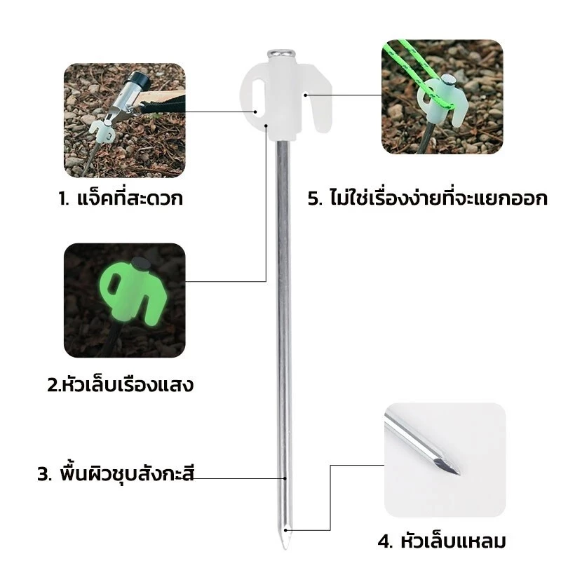 สมอบกเหล็กเคลือบกันสนิม ขนาด 20-25cm มีแถบสะท้อนแสง thumbnail 10