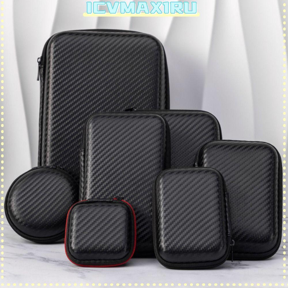 ICVMAX1RU กระเป๋าใส่หูฟัง, กล่องเก็บอุปกรณ์ดิจิตอลที่ทนทานกันกระแทก, ที่เก็บสายเคเบิลข้อมูลแบบพกพา EVA สากล
