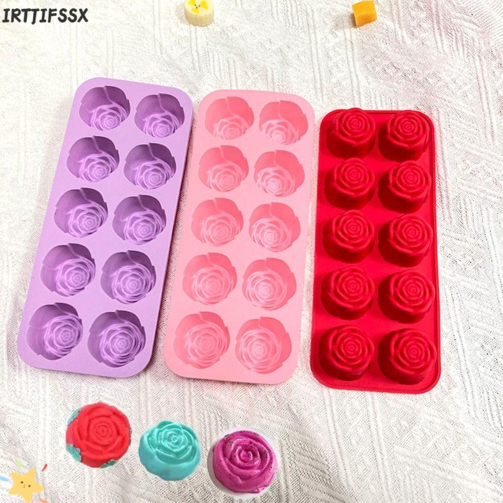 IRTJIFSSX Rose แม่พิมพ์ซิลิโคน, แม่พิมพ์ช็อกโกแลตไม่ติดทนความร้อน, DIY การทําขนมมูส Mould แบบใช้ซ้ําได้