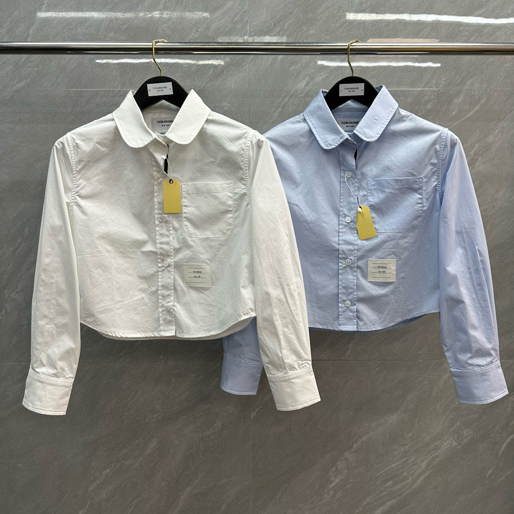 Tom Browne Womens Pants Inner Placket Webbing House Silk Lapel Long-Sleeved Shirt Simple Cardigan Sh