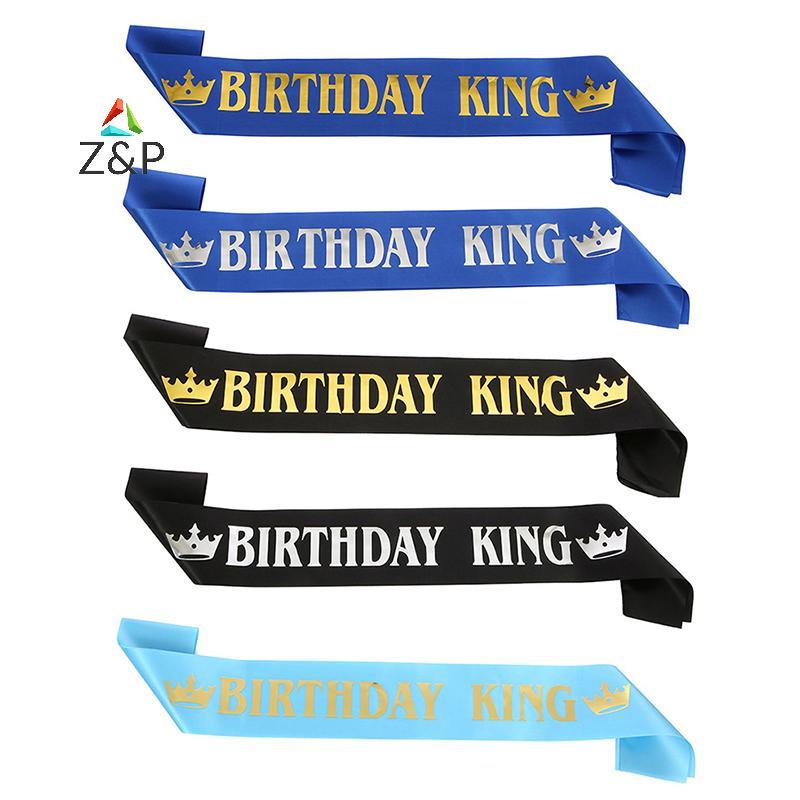Z&P Birthday King Sash for Men Boy Happy 16th 18th 20th 30th Birthday Party Decor COD