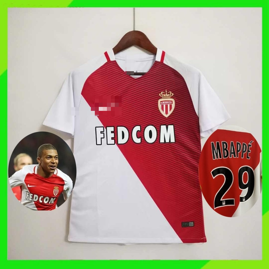 S-XXL AS Monaco 16-17 Mbappe เสื้อฟุตบอลเหย้า Mbappe#29
