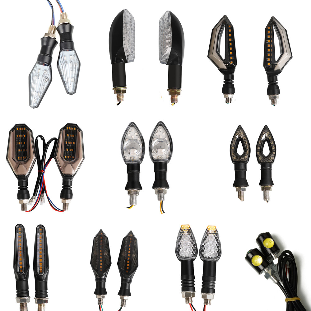 Lรถจักรยานยนต์ 12 ไฟเลี้ยว LED ไฟสัญญาณ Blinkers Flashers Amber ER6N สําหรับ KAWASAKI ER5 ER6F ER 6F