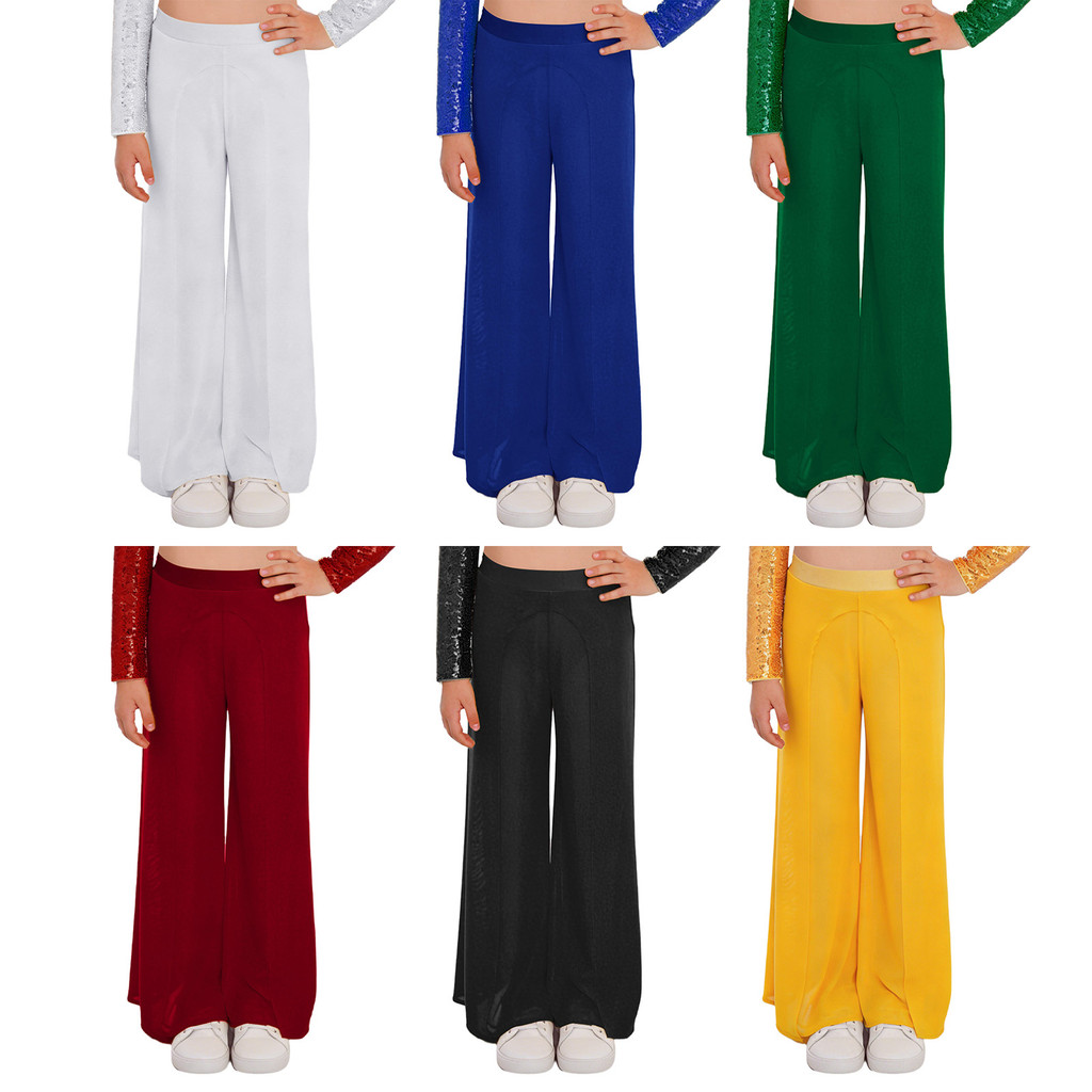 Yeahdor เด็กผู้หญิงเครื่องแต่งกายเต้นรําเนื้อเพลงเอวยางยืดกางเกงตาข่ายขากว้างพร้อมกางเกงในตัวสําหรับ