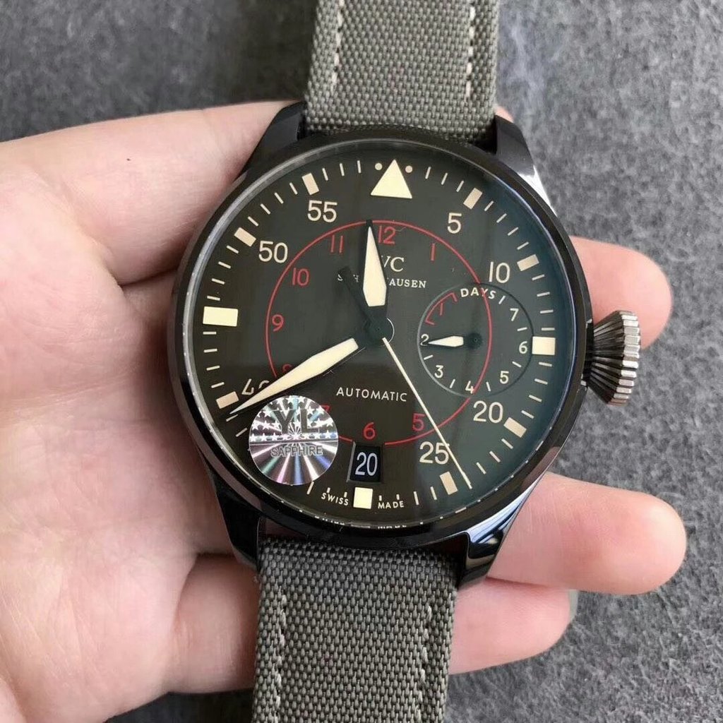 7V8Q Big Head TOP GUN Big Pilot Real Kinetic Display นาฬิกาผู้ชายเซรามิคกรณี IW501902