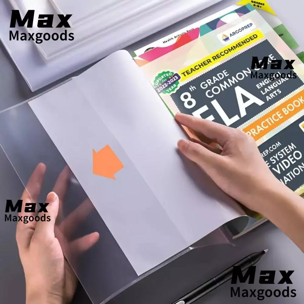 MAXG 10PCS ปกหนังสือพลาสติก, ปิดกาวในตัวกันน้ําโปร่งใสปกหนังสือ, ทนต่อการสึกหรอ A4/16K/A5 ไฟล์หนังสือฝาครอบป้องกัน