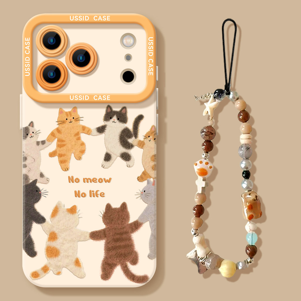 BOSTON แมวน่ารักเหมาะสําหรับ Huawei pura80 เคสโทรศัพท์ Redmi K80 สไตล์ใหม่ Xiaomi 17Pro Lanyard nova