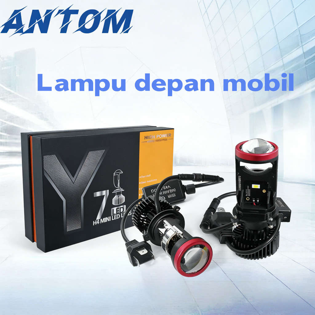 ANTOM H4 Mini PJECTOR PROJIE Y7D SUPER BRIGHT ไฟ Led รถยนต์สําหรับรถจักรยานยนต์/พร้อมพัดลม