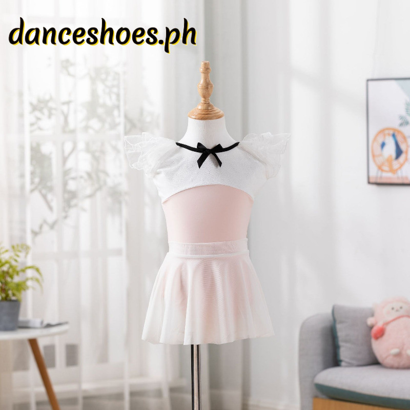บัลเล่ต์ Leotard สําหรับเด็กสาวฤดูร้อนตาข่าย Splice แขนสั้นเต้นรํา Leotard