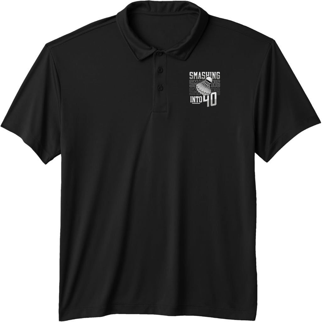 Smashing Into 40 Years Badminton Lover 40th Birthday Performance Polo Shirt