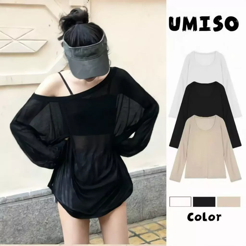 พร้อส่งจากกทม Oversize เสื้อชีฟองทรง ใส่แมทช์เสื้อสายเดี่ยว หรือ บิกินี่ ใส่คลุมได้ทุกงาน UMISO