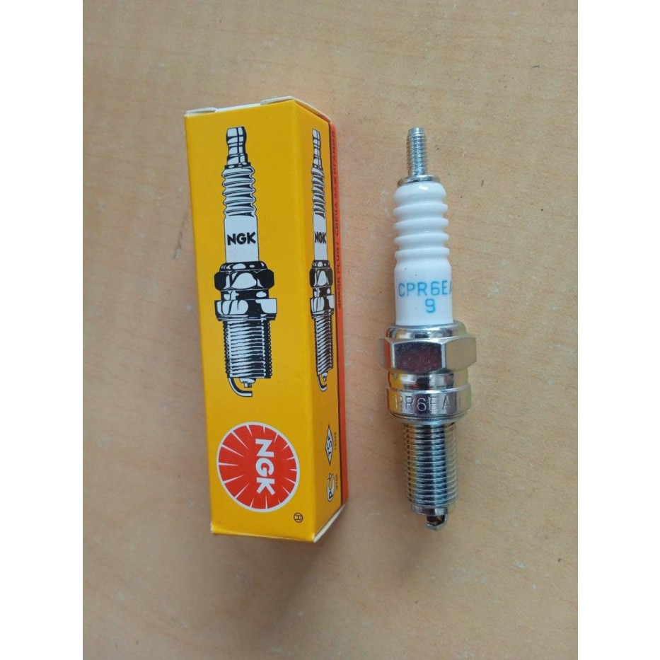 หัวเทียน NGK CPR6EA-9 หัวเทียนมอเตอร์ไซค์ / NGK CPR6EA-9 หัวเทียนเส้นผ่านศูนย์กลาง 10 มม. เกลียว 19 