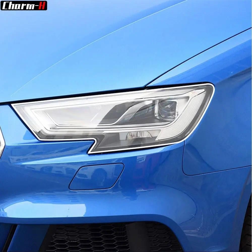 2 ชิ้นไฟหน้ารถป้องกันฟิล์มสติกเกอร์ TPU โปร่งใสสําหรับ Audi A3 8V A4 B8 B9 A5 A6 C8 A7 A8 D4 TT E-Tr
