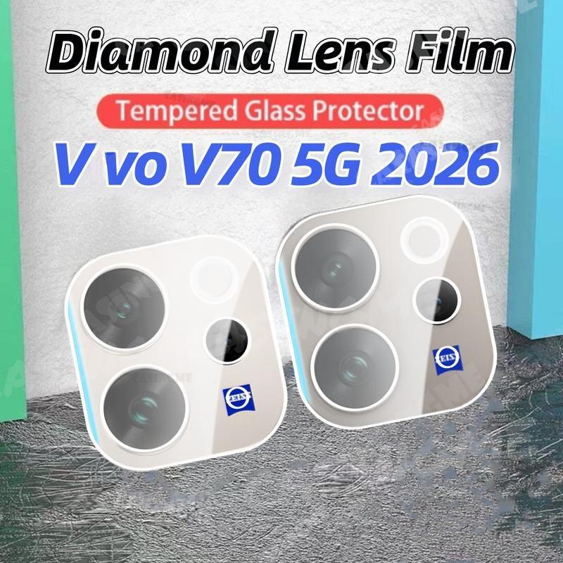 ฟิล์มเลนส์กล้อง 3D ฝาครอบกระจกนิรภัยใส สำหรับ Vivo V70 5G (2026)  V70/V70 o/V 70 Pro/Lite/Elite/FE 4