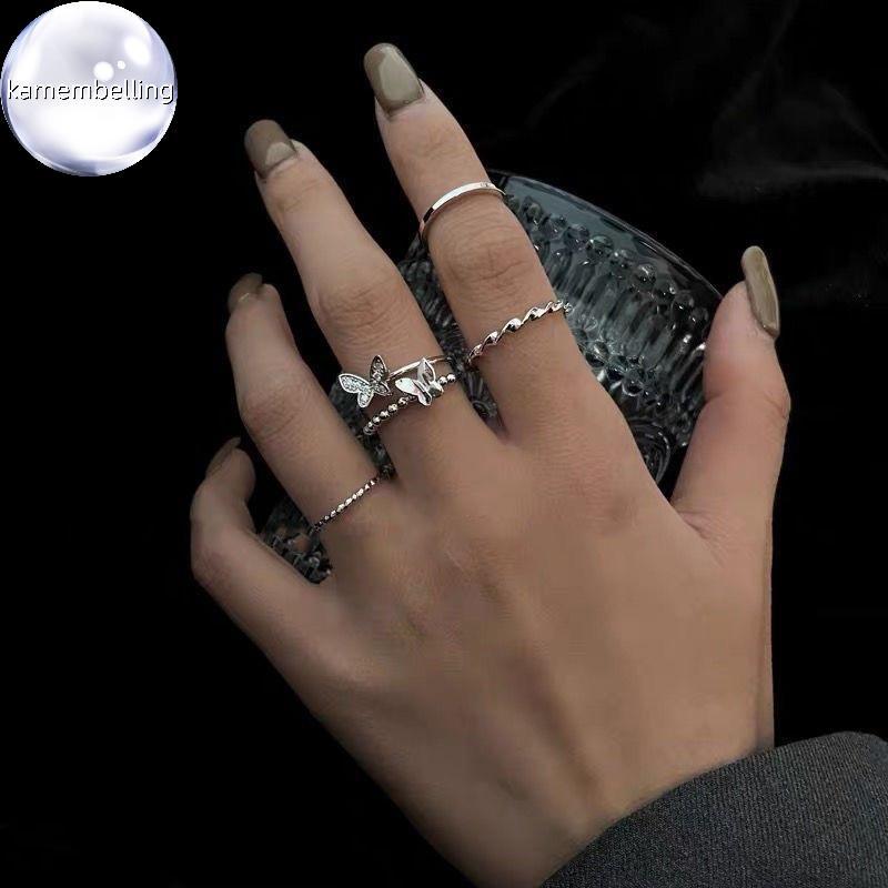 Kamembelling ผีเสื้อโลหะ Punk แหวน Cool ปรับ Index Finger แหวนแฟชั่น Knule เครื่องประดับสําหรับผู้หญ
