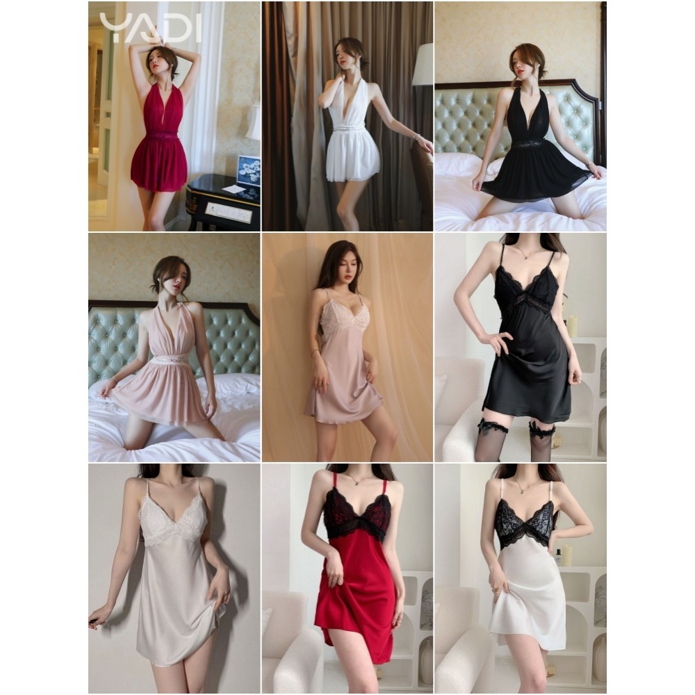 【YADI】เซ็กซี่ ชุดนอน🔥พร้อมส่ง ใหม่ถูกที่สุด ชุดเซ็ตเซ็กซี่ ชุดชั้น_in คอเชือกแขวนคอ เปลือย ผ้าตาข่าย 4 สี Fishnet Se