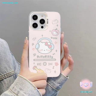 CODที่ไทย เคสสำหรับไอโฟน13 ลายแมวหมา ฟังเพลง เคสแข็งขาตั้งกระจก For IPhone17 16 13 12 11Pro MAX 14 15 XR XS 7/8 Plus SE2