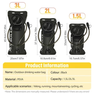 Newboler 1.5L 2L 3L กระเพาะปัสสาวะน้ํา BPA-Free PEVA Running Hydration กระเพาะปัสสาวะแบบพกพาถุงน้ําสําหรับวิ่งเดินป่าขี่จักรยาน Hydration Vest กระเป๋าเป้สะพายหลัง