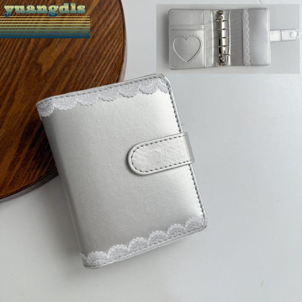 YUANG M5 Binder Cover,รีฟิล PU หนังโน้ตบุ๊คลูกไม้ Binder ฝาครอบ,การออกแบบเงินสีกันน้ํา DIY Looseleaf