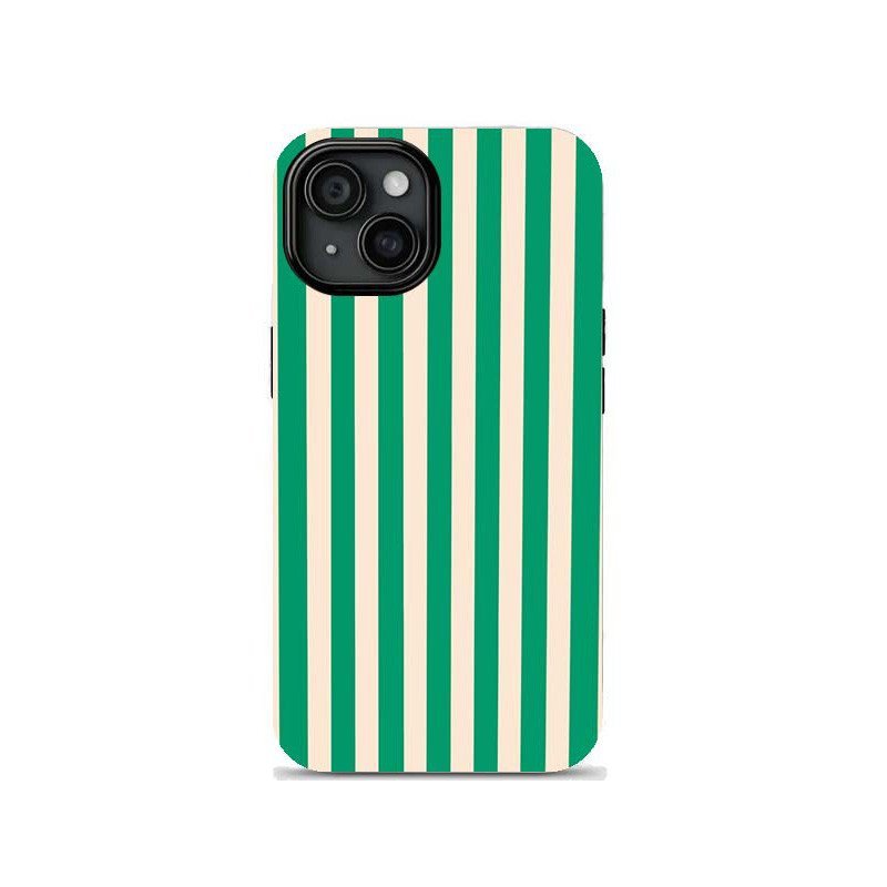 Green Vitality Stripe Two-in-One Toughเคสโทรศัพท์สําหรับiPhone 17 Pro Max 16 15 14 13 12 11 Samsung 