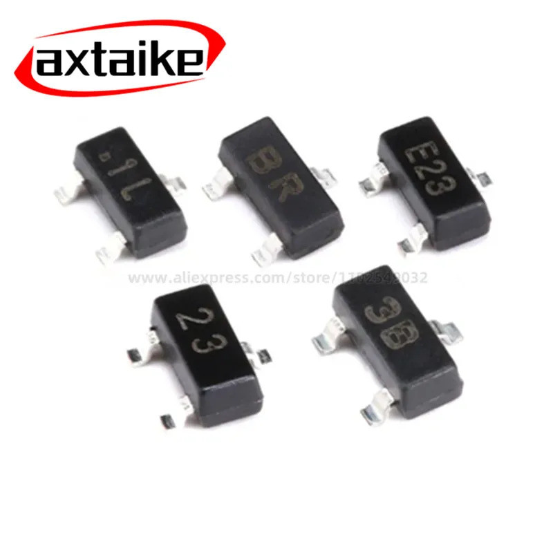 100pcs BC856 3B 2SC2412 BR BC848C 1L S9018 J8 DTC143ZCA E23 DTC143ECA 23 SOT-23 SMD ทรานซิสเตอร์ยี่ห