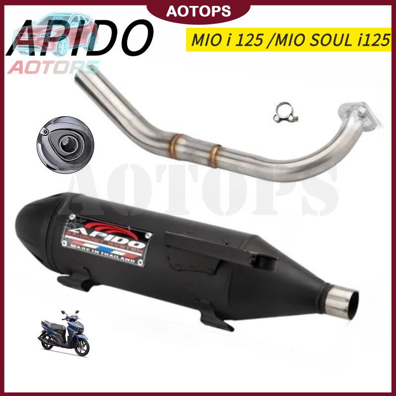 AOTOPS APIDO ท่อ Muffler สำหรับ Mio ท่อสปอร์ต Muffler 1 ชุด Mio i 125 / Soul i125 / XRM110 อุปกรณ์เส