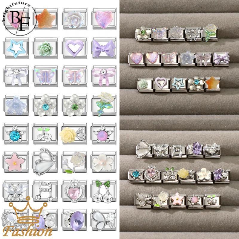 สร้อยข้อมือสไตล์ไอตัลีหัวใจทรง Love Heart Crown พร้อมcharmสแตนเลส ขนาด9มม. เหมาะสำหรับการสวมใส่และตกแต่ง