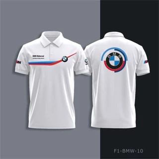 เสื้อโปโล B/M/W Motor Outdoor สำหรับผู้ชายและผู้หญิง ผ้าฝ้าย 100% พิมพ์ลาย แขนสั้น ลำลอง พร้อมส่ง
